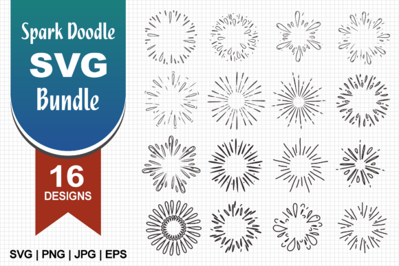 Spark Doodle SVG Bundle, Splash Doodle