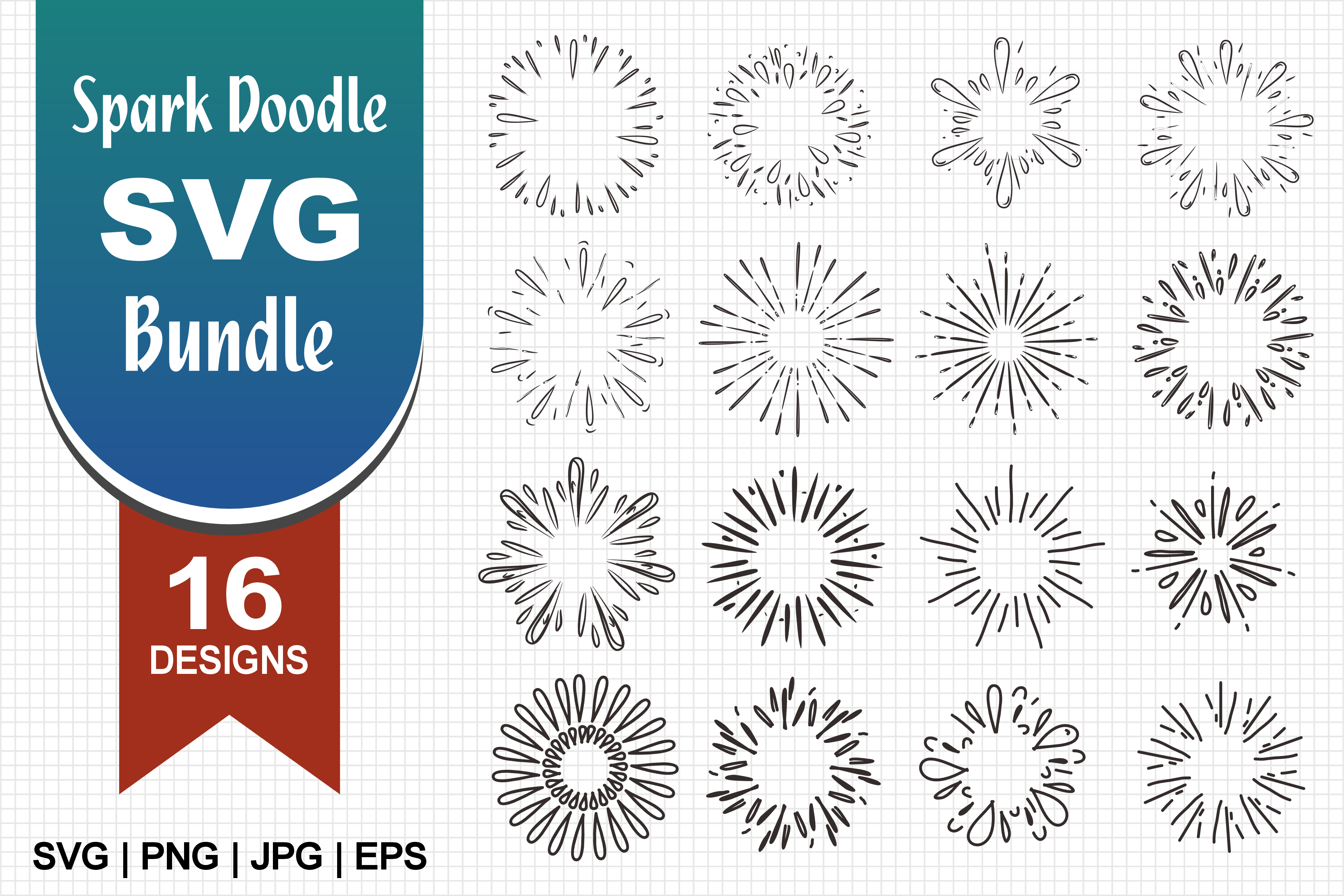 Spark Doodle SVG Bundle, Splash Doodle