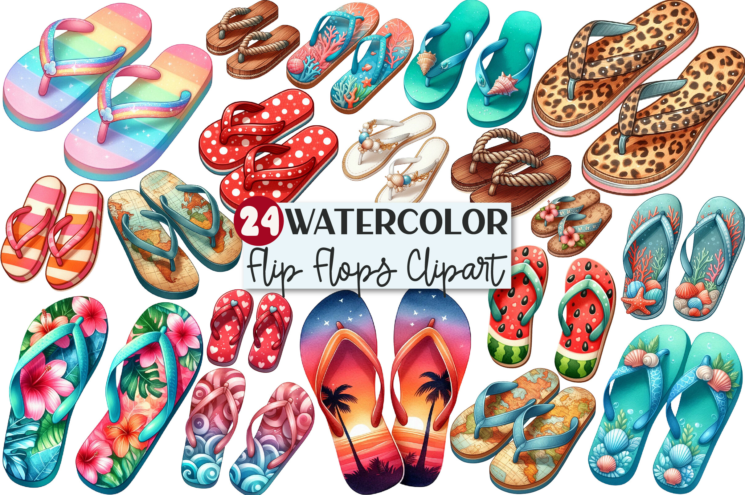 Summer Flip Flops Clipart Graphic by Rose Art · Creative Fabrica