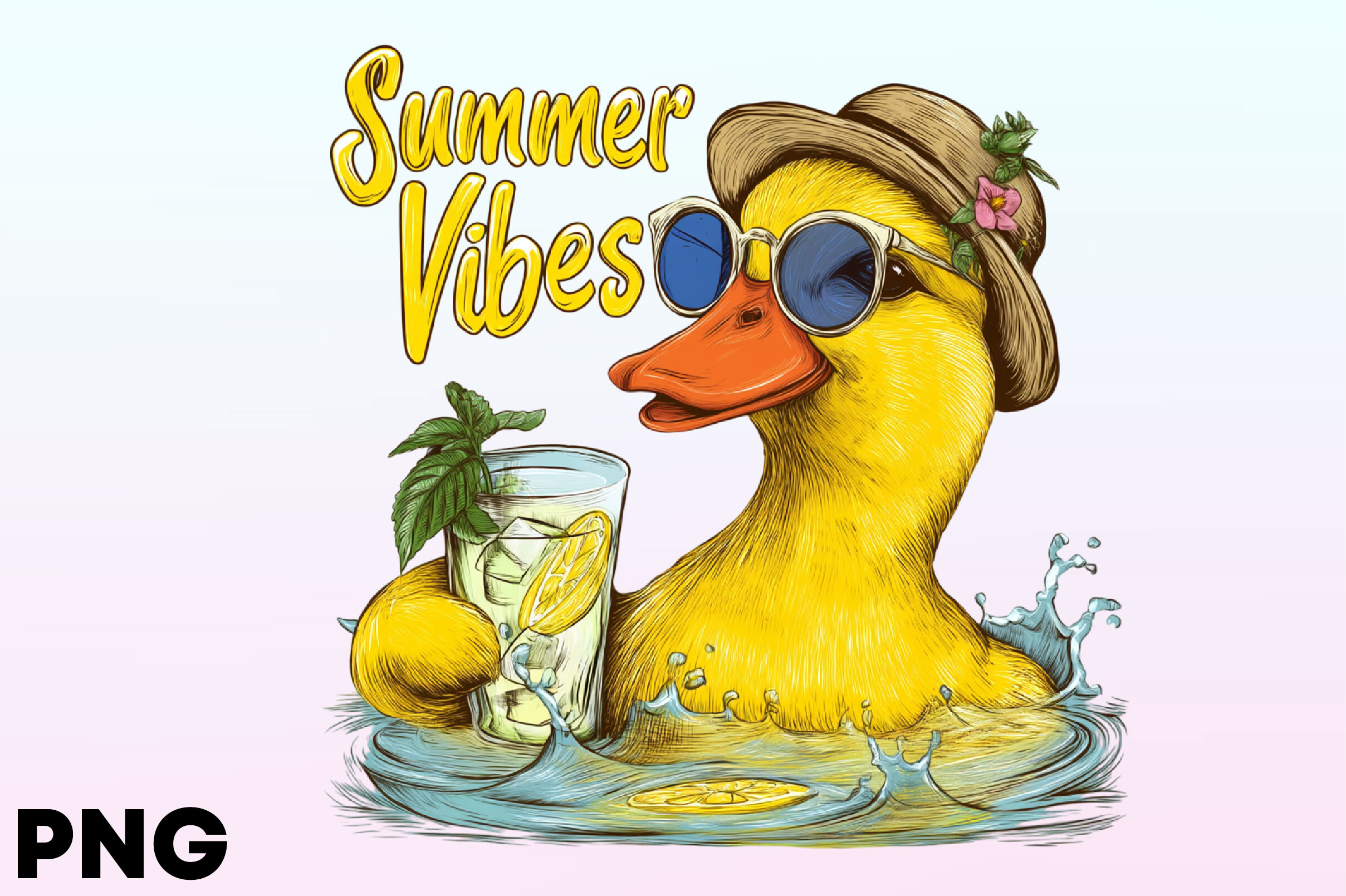 Summer Vibes PNG, Funny Duck. Graphic by CitraGraphics · Creative Fabrica