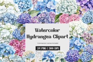 Watercolor Hydrangea Clipart Graphic by inpixell.studio · Creative Fabrica