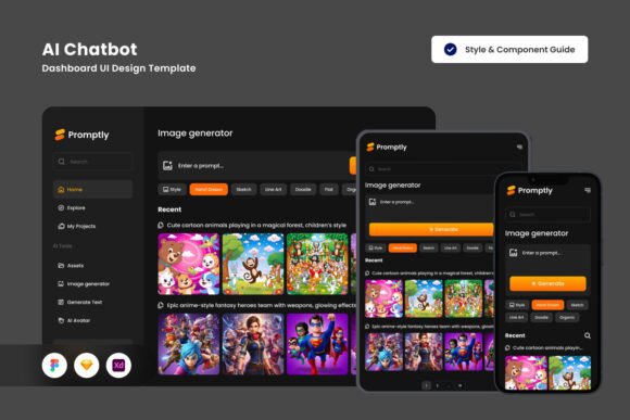 AI Image Generator Dashboard Template