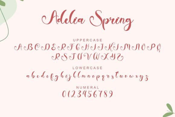 Adelia Spring Font PNG with transparent background - Preview 4