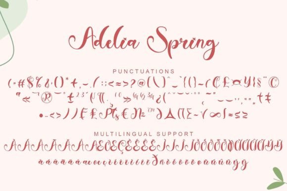 Adelia Spring Font PNG with transparent background - Preview 5