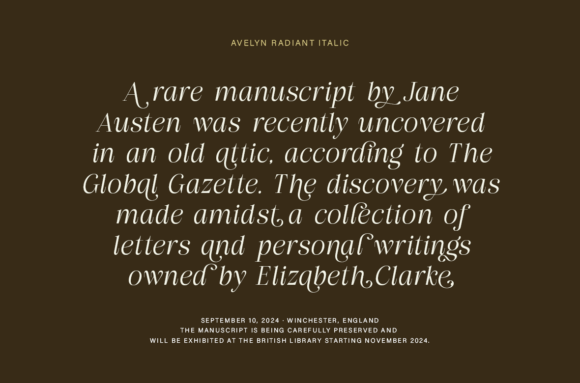 Aveline Radiant Font - Preview 1