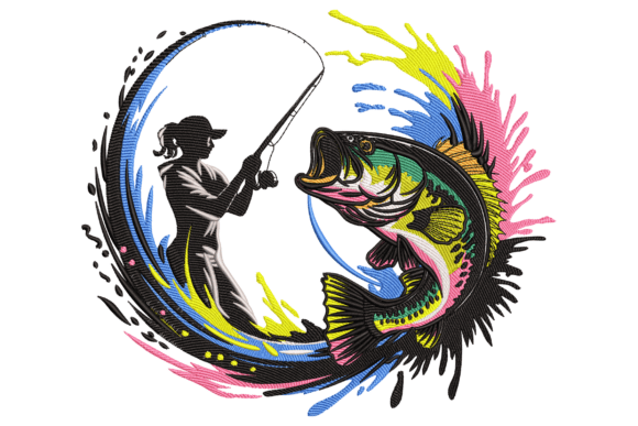 Colorful Fishing Scene