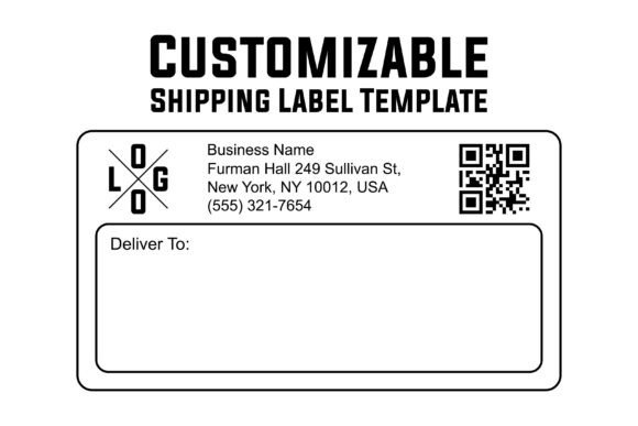 Shipping Labels Example Design Customizable Shipping Label Template Graphic by Ozan ID · Creative Fabrica