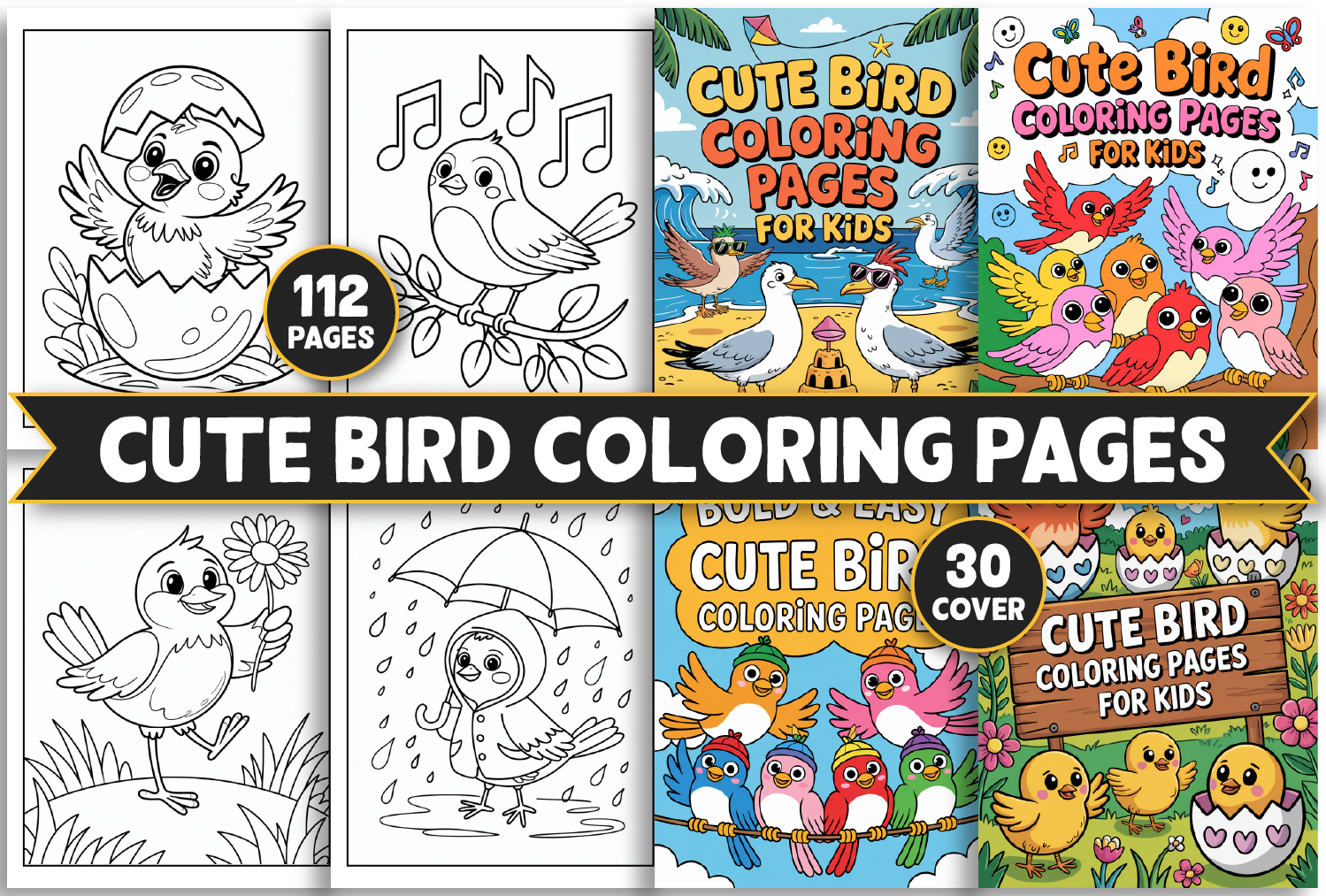 Cute Bird Coloring Pages for Kids Graphic by Design Hub · Creative Fabrica