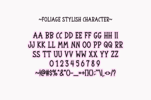 Foliage Stylish Font PNG with transparent background - Preview 5