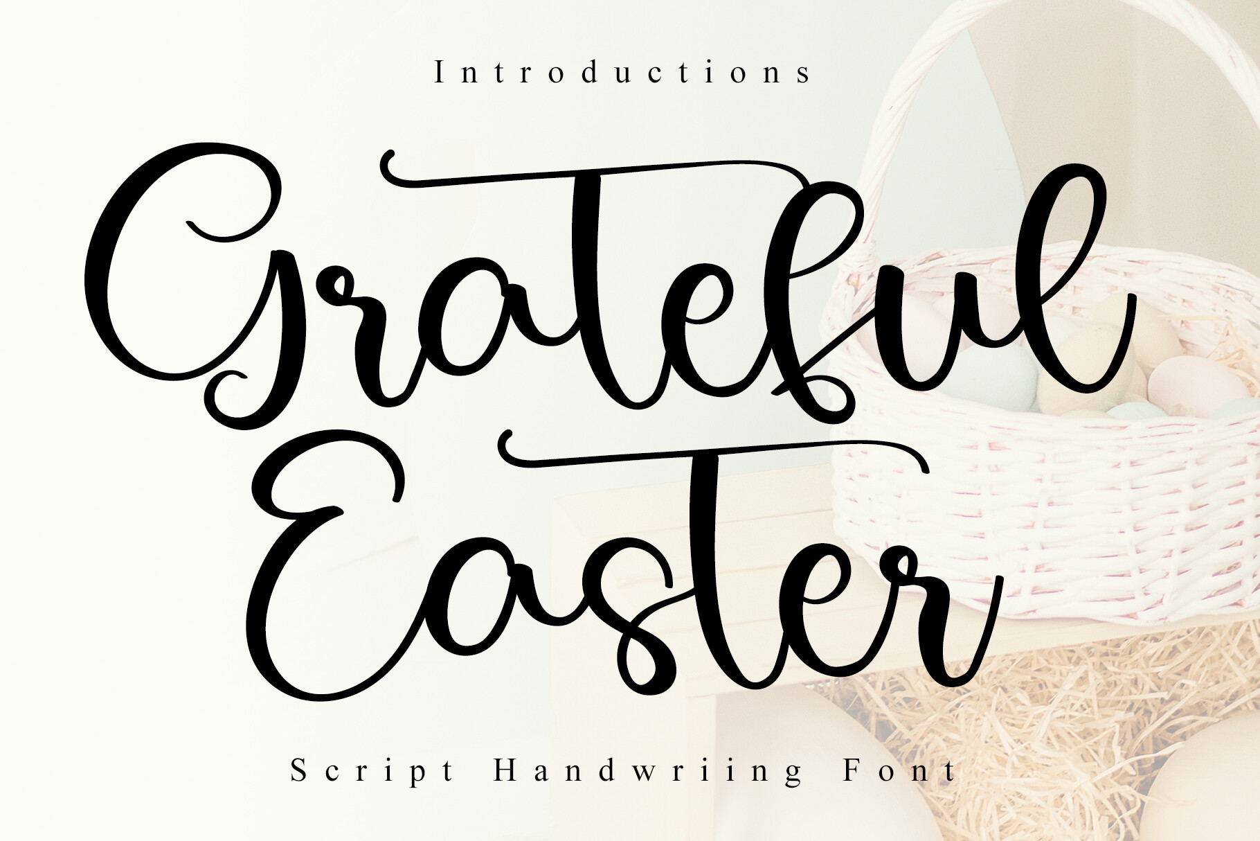 Grateful Easter font preview, warm script lettering for Easter greetings