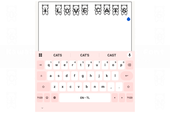 Kawaii Cats Holding Letters Font PNG with transparent background - Preview 2