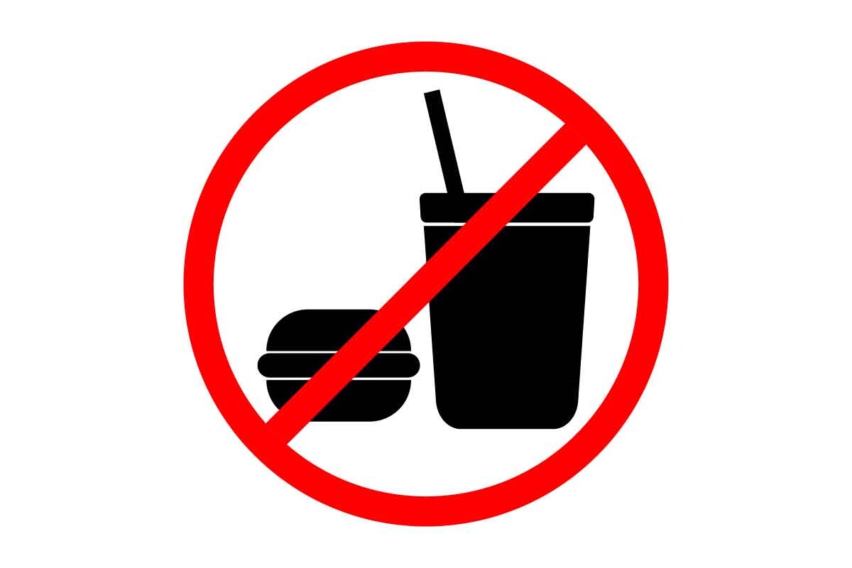 No Food or Drink Sign. No Food and Drink