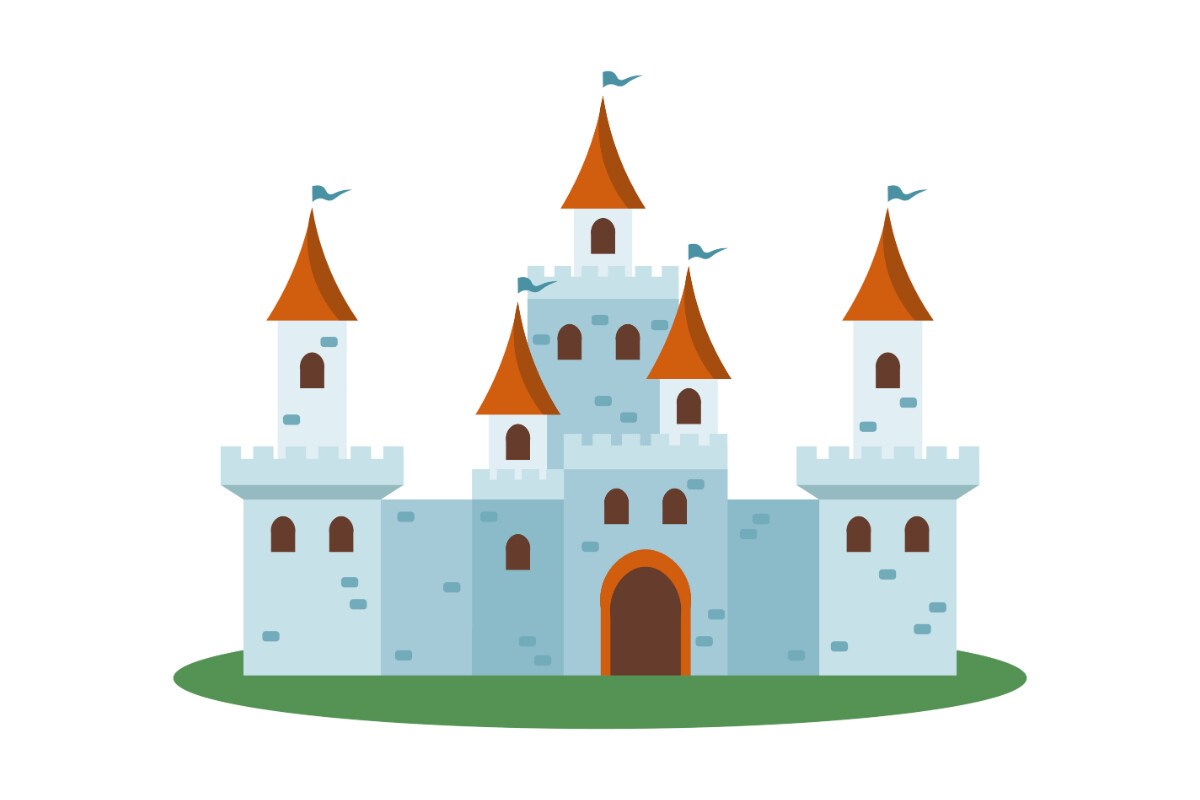 Orange Roof Castle Graphic by Vivid Visions · Creative Fabrica