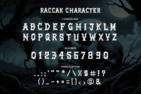 Raccak Font PNG with transparent background - Preview 1
