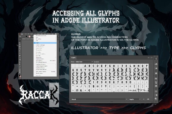 Raccak Font PNG with transparent background - Preview 3
