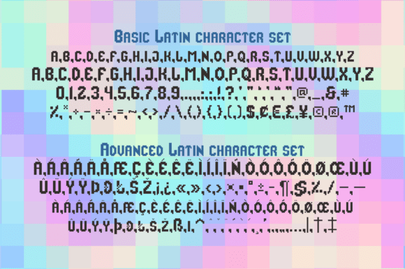 Retropix Font PNG with transparent background - Preview 3