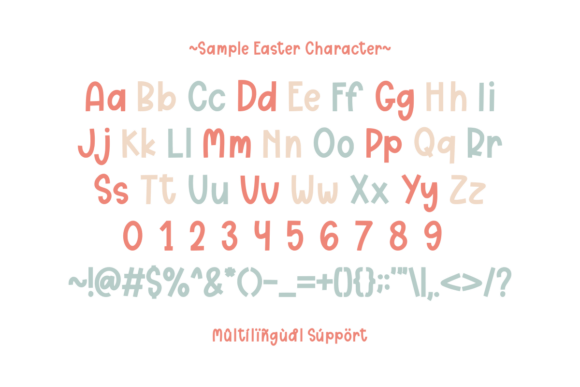 Sample Easter Font PNG with transparent background - Preview 2