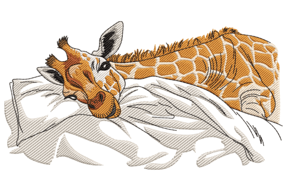 Sleeping Giraffe on Pillow