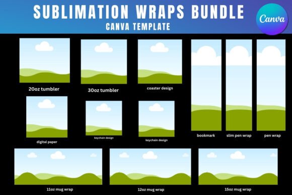 Sublimation Wraps Bundle Canva Template