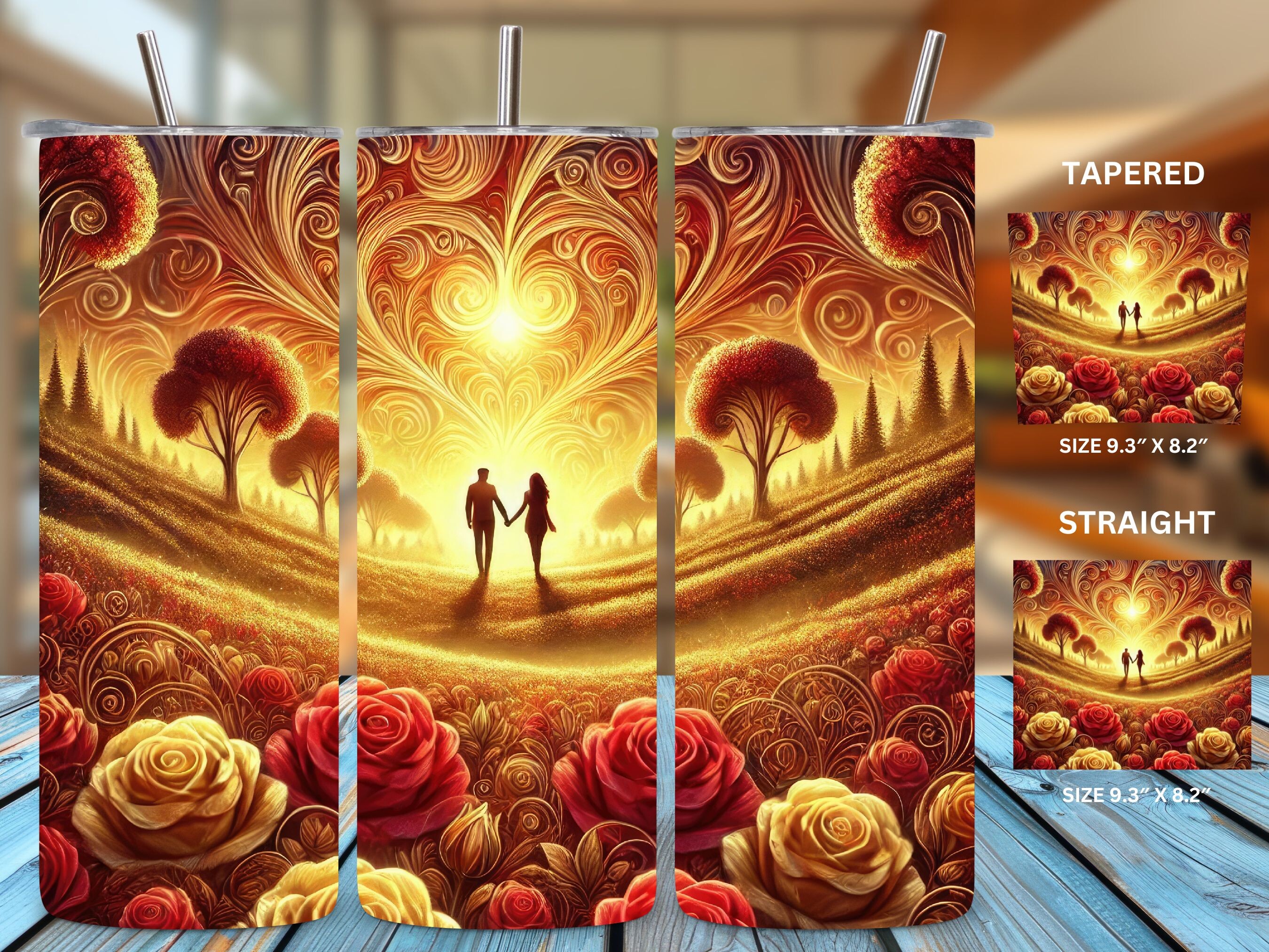 Sunset Love Meadow Tumbler Wrap Graphic by Puma Prints · Creative Fabrica