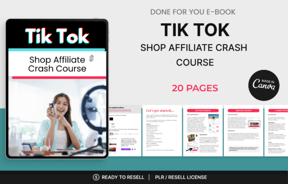 TikTok Shop Affiliate Course EBook editable in Canva