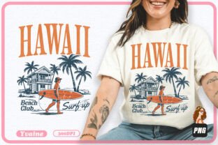 Trendy Summer Png Hawaii Beach Surfer Graphic by Yvaine · Creative Fabrica