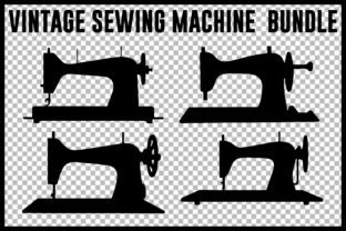 Vintage Sewing Machine Silhouette Bundle Graphic by Arifin Vector ...