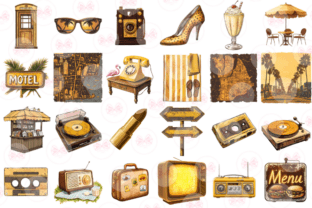 1960s Summer Vibes Clipart Graphic by Markicha Art · Creative Fabrica