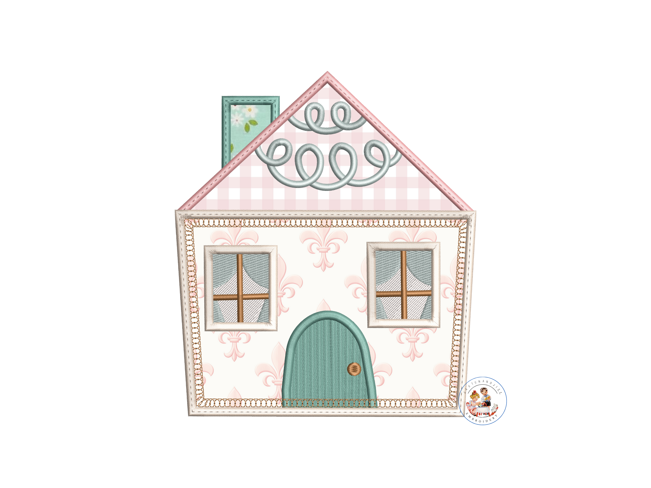 Applique House Embroidery Design