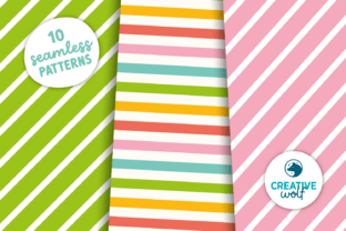 Bold Colorful Stripes Seamless Patterns Graphic by Creative Wolf Design ...