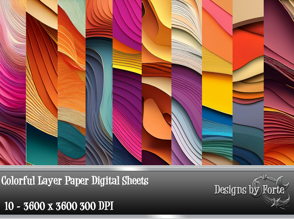 Colorful Layer Paper Digital Sheets Graphic by Heidi Vargas-Smith ...