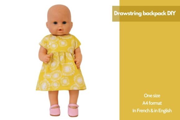 Doll Dress Sewing Pattern - 32 to 35 Cm