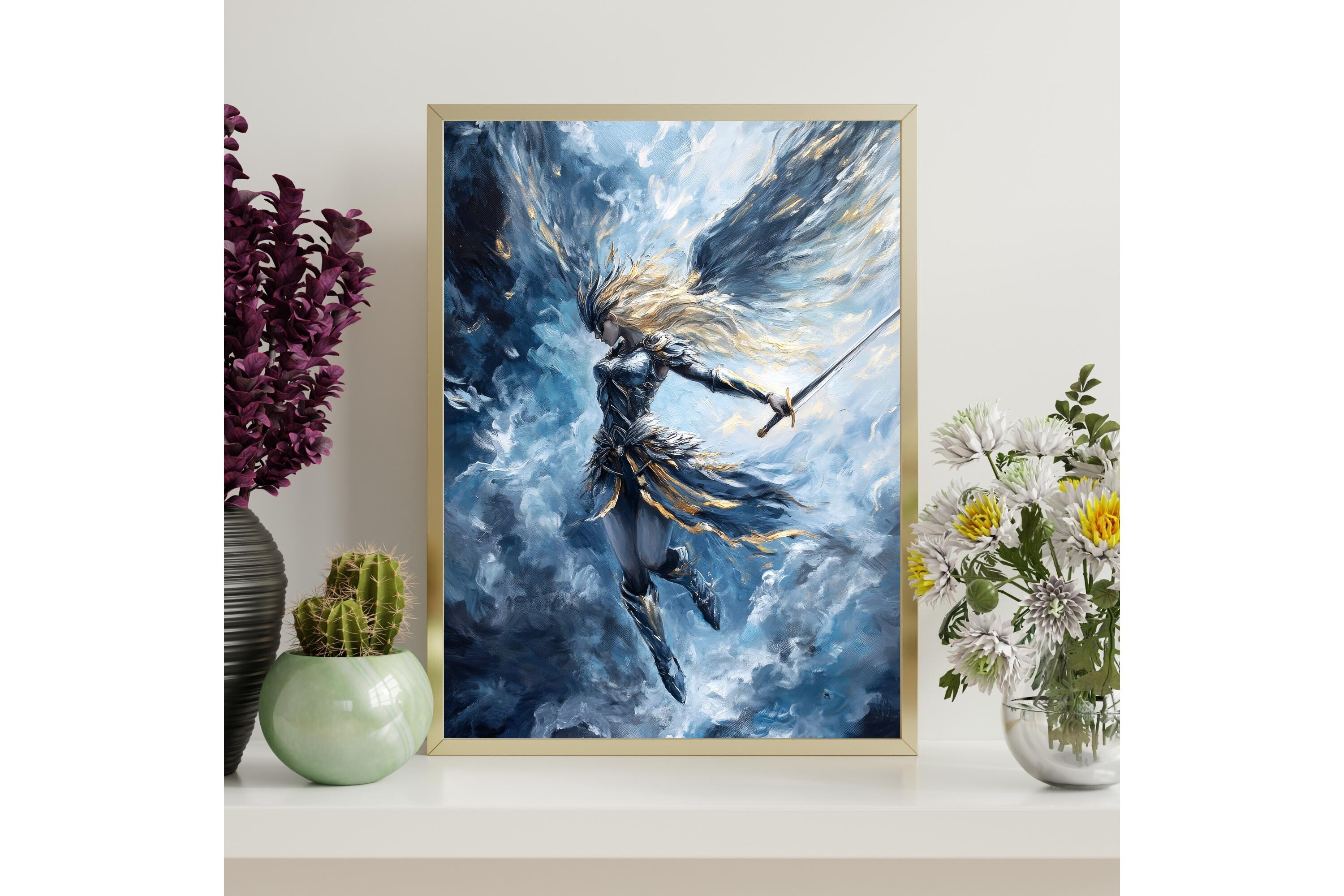 Dynamic Valkyrie Warrior Printable Wall