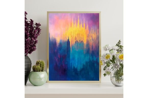 Golden Asgard City Wall Art Print