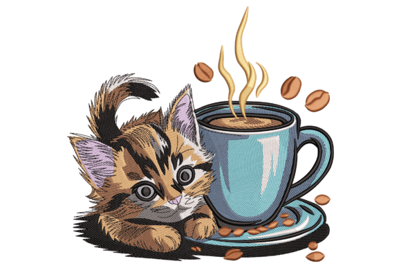 Kitten and Coffee Cup