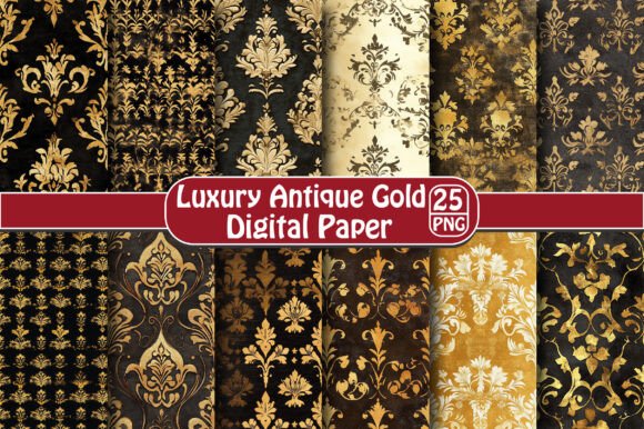 Luxury Antique Gold Digital Paper Grafica Texture Di Dream Print