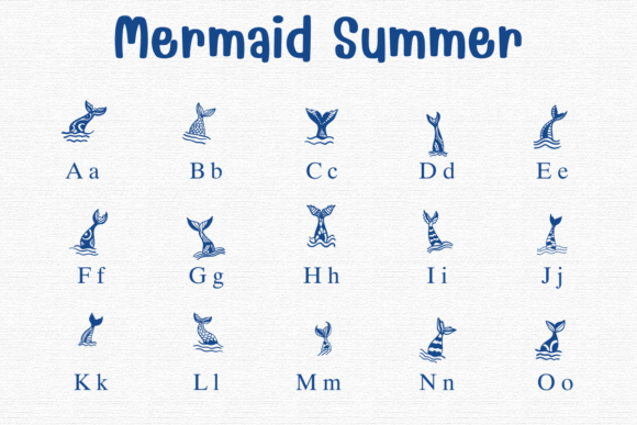 Mermaid Summer Font PNG with transparent background - Preview 1