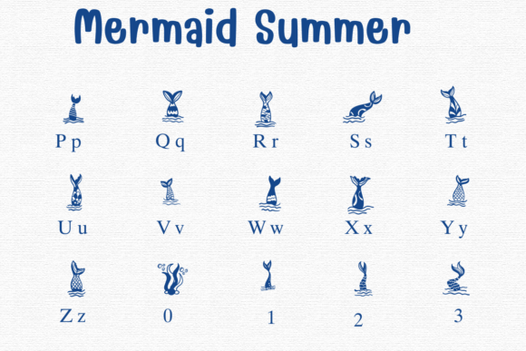 Mermaid Summer Font PNG with transparent background - Preview 2