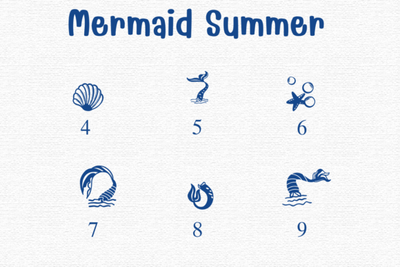 Mermaid Summer Font PNG with transparent background - Preview 3