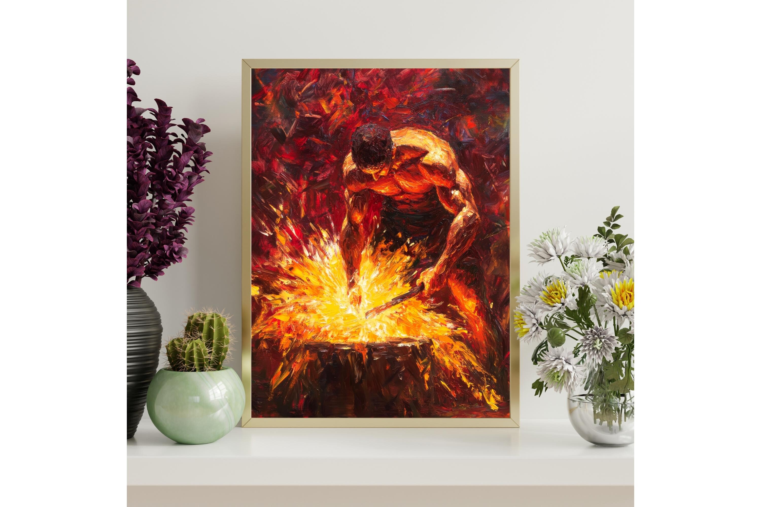 Printable Hephaestus Fire Forge Wall Art