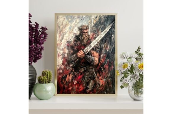 Printable Viking Warrior Tyr God Wall