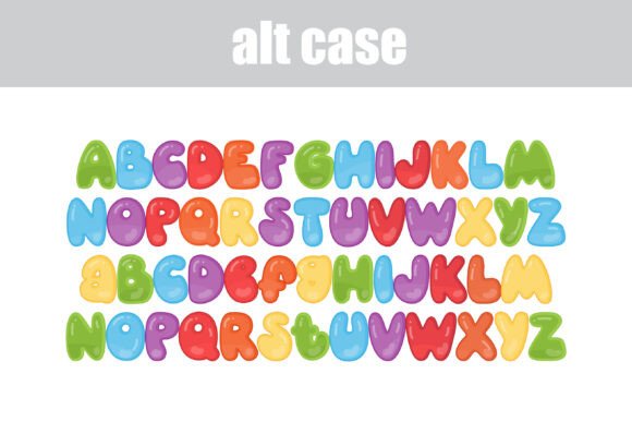 Rainbow Jello Font PNG with transparent background - Preview 4