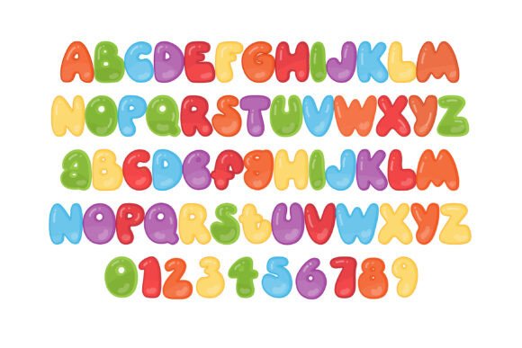 Rainbow Jello Font PNG with transparent background - Preview 5