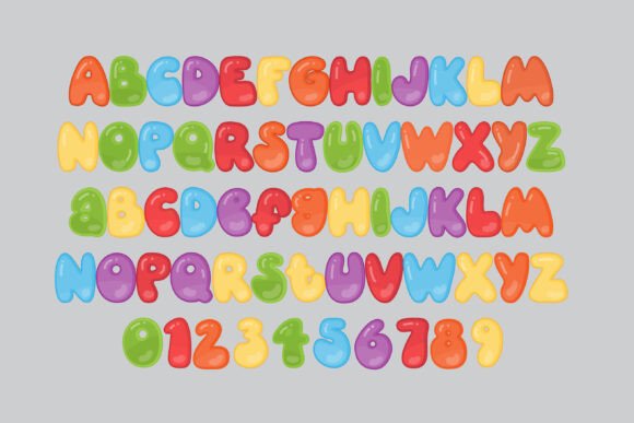 Rainbow Jello Font PNG with transparent background - Preview 6