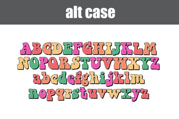 Rainbow Moves Font PNG with transparent background - Preview 4