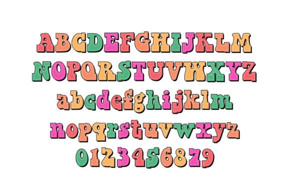 Rainbow Moves Font PNG with transparent background - Preview 5