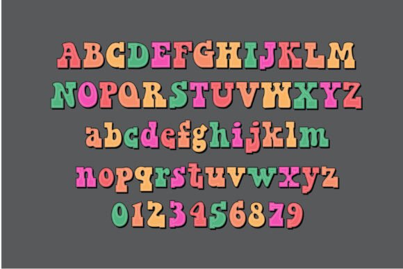 Rainbow Moves Font PNG with transparent background - Preview 6