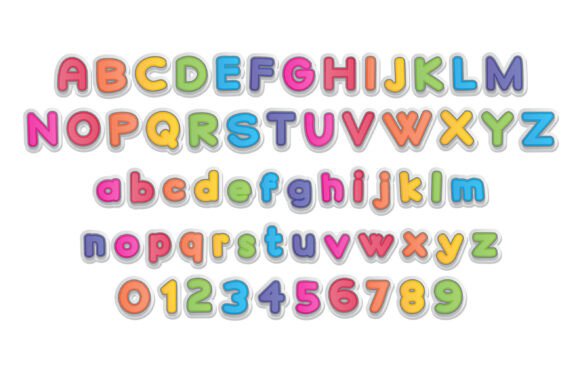 Rainbow Puffs Font PNG with transparent background - Preview 5