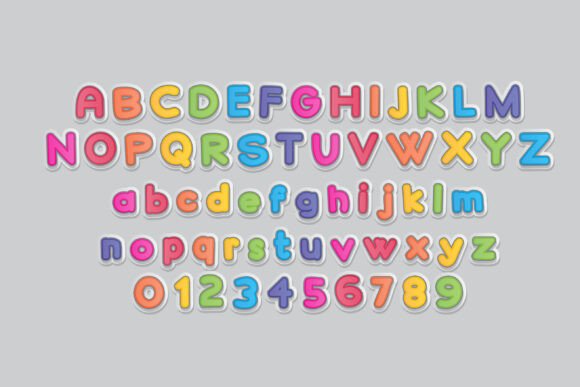 Rainbow Puffs Font PNG with transparent background - Preview 6