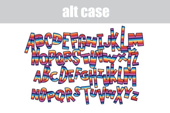 Rainbow Ribbons Font PNG with transparent background - Preview 6